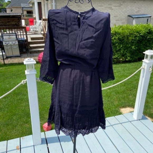 Beautifully braided detail Maje dress in Navy Blue Size 3 (Maje) EUC - Picture 3 of 16